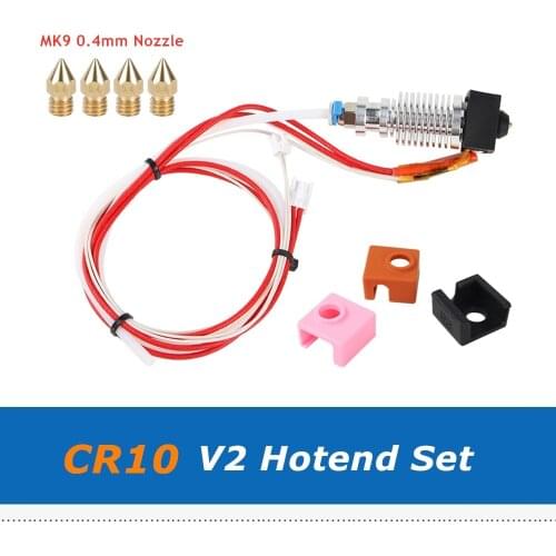 Creality 3D Printer Parts CR-10 V2 Hotend Assembled CR10 Sprinkler Kit Extruder MK9 0.4mm Nozzle With Silicone Sock