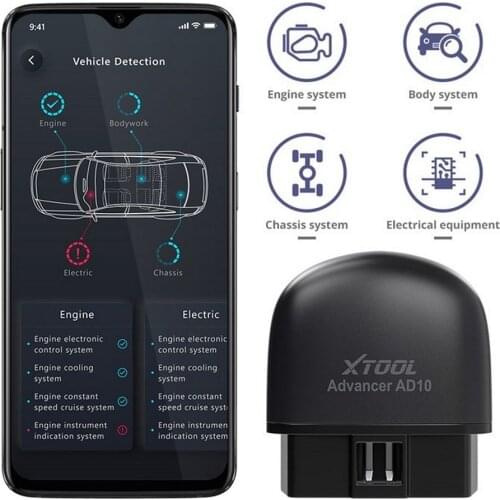 XTOOL AD10 OBD2 Diagnostic Scanner Tool Bluetooth ELM327 Engine Engineer Code Read Work with IOS/Android and HUD Head Up Display