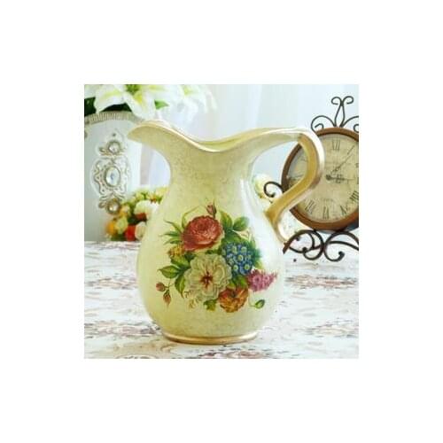 There are painted ceramic vases E home bottle flower pot flower pots Home Decoration interpolation