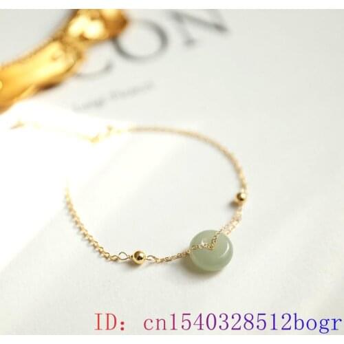 Hetian Jade Doughnut Bracelet Charm 925 Silver Fashion Chalcedony Women Gifts Jewelry Natural Amulet