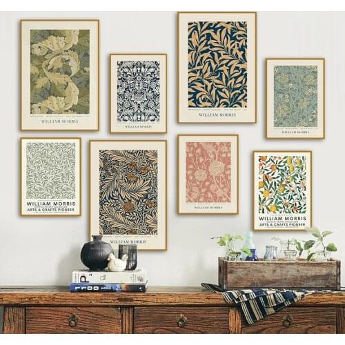 William Morris artwork Poster Print Nature Plant Flower Garden Wall Art Canvas Painting Home Wall Pictures For Living Room Decor