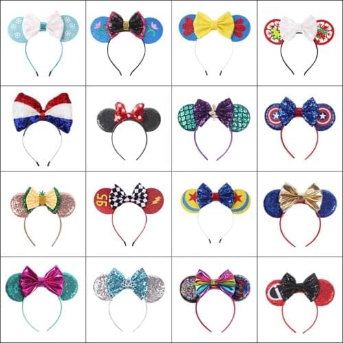 LUCKKIDS Accessories Cartoon Stereo Sequin Bow Headband Hair Bows Birthday Party Supplies Christmas Headband Mouse Ears Hair