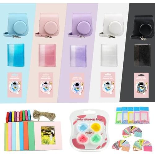 9 in 1 Camera Accessories Bundle Set Kit For Fuji Instax Mini 11 Camera Bag Film Border Sticker Photo Album Lens Filter Frame