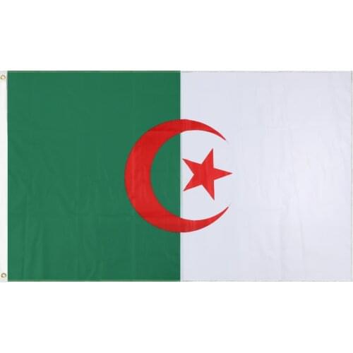 JiaHao Wholesale 100% Polyester Double Stitched Stock 3x5ft Algeria Flag