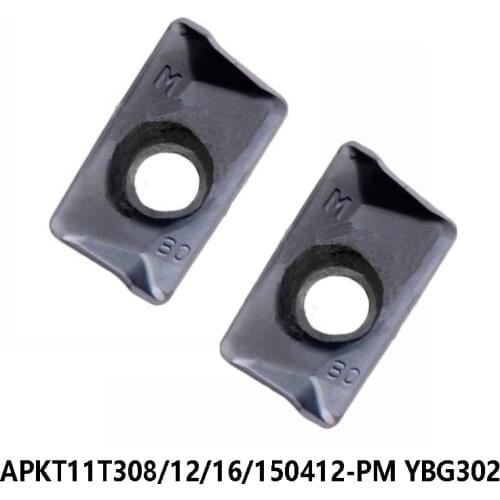 Original APKT APKT11T308-PM APKT11T312-PM APKT11T316-PM APKT150412-PM YBG302 Milling Carbide Inserts Lathe Cutter CNC Tools