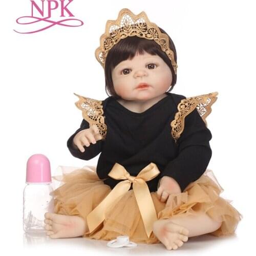 NPK Full Vinyl Silicone Reborn Baby Doll Toys Lifelike Baby-Reborn Princess Doll Child Birthday Xmas Gift