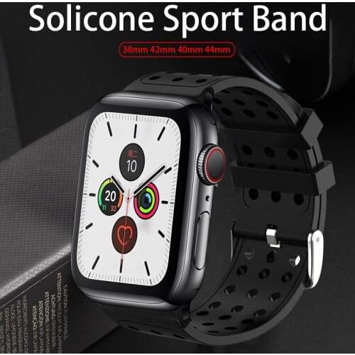 Sport Band For Apple Watch Band 38mm or 40mm,42mm or 44mm Silicone Replacement Bracelet Watch Strap For iWatch Series 5/4/3/2/1