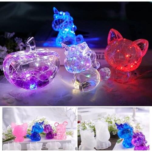 DIY 3D Unicorn Silicone Mold DIY Epoxy Resin Unicorn Mould for Fondant Cake Chocolate Ice Cube Baking Handmade Soap Candle Molds