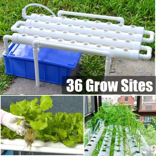 36 Holes Hydroponic Piping Site Grow Kit Deep Water Culture Planting Box Gardening System Nursery Pot Hydroponic Rack