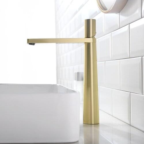 MTTUZK Nordic Simple Brushed Gold Faucet Matte Black Basin Faucet Hot And Cold Mixer Taps Single Handle Single hole Faucet