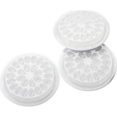 Light Weight Plastic Cheap White Eyelash Extension Glue Holder Portable Disposable Adhesive Fake Eyelash Glue Tray With Sticker