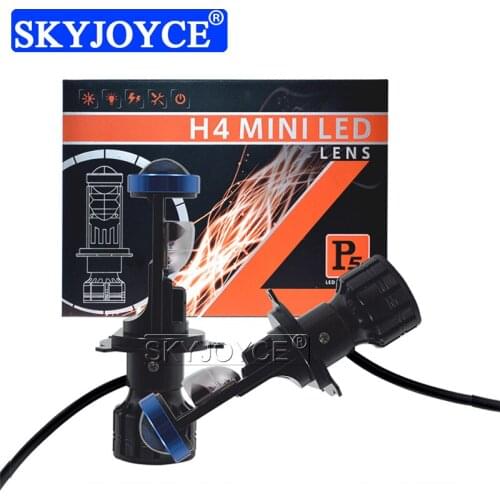 SKYJOYCE 2021 New 100W/Pair Canbus H4 LED Mini Projector Lens 8000LM 6000K White 12V 24V H4 Hi/Lo Beam Car Headlight H4 LED LENS