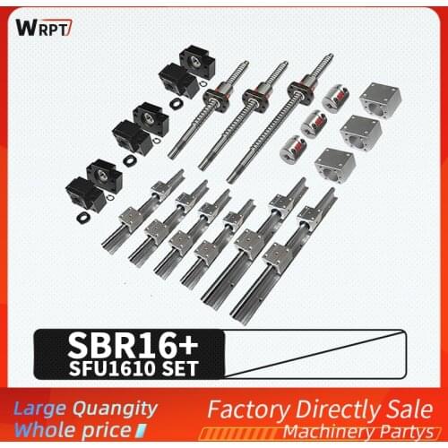 High quality 6set SBR16 linear guide and 12pcs SBR16UU/16LUU 3set SFU1605 ball screw BKBF12 + DSG set CNC router accessories