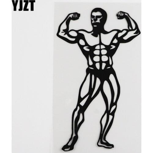 YJZT 9.3CMX15.9CM Sports Fitness Club Girl Man Decal Vinyl Car Sticker Black/Silver 8A-0307
