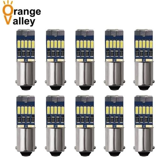 10pcs BA9S LED H6W T4W 15 LED For Car Rear Interior light 4014 SMD Auto License Plate Light Reading Lamp Non-Polarity DC12V