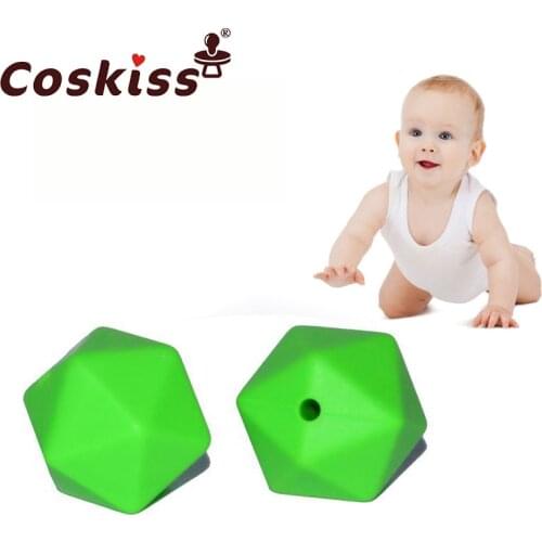 Coskiss 10pc 14mm Silicone Beads Hexagon Bpa Free Silicone Teether Diy Teething Toy Baby Chewable Accessories Baby Teether