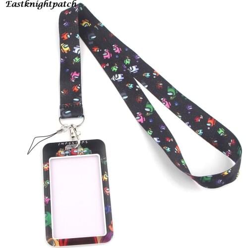 12pcs/lot E2607 Mobile Phone Lanyard Anime Game Neck Strap Lanyards for Keys ID Card Gym USB Badge Lanyard With Card Holder Case
