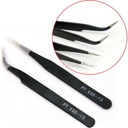 2Pcs Eyebrow Tweezers Straight Curved Tweezers Hair Removal Tweezers for Nail Art Eyelash Extension Nipper Picking Tool