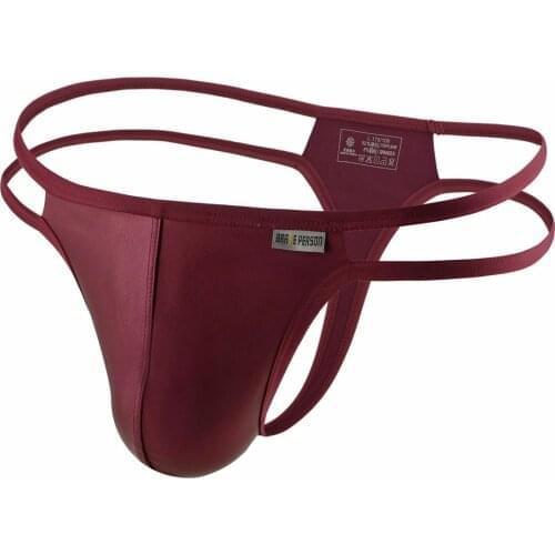 2021 Low-rise G-strings Lingerie Panties Solid Imitation Leather Thongs Male Gay Underpants Mens Jockstraps Underwear