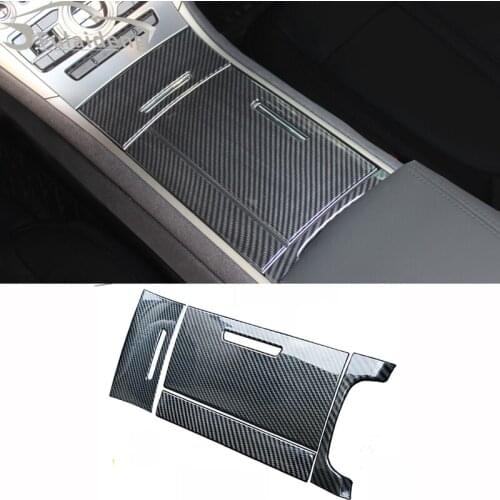 4pcs For Lincoln MKZ 2017-2020 ABS Carbon fiber Central control panel Molding Trim Water cup frame Cover Car Styling