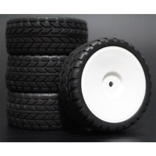 4PCS 1/10 Rubber Tire RC Racing Car Tires On Road Wheel Rim Fit For HSP HPI RC Car Part Diameter 65mm Tires 94123-94122