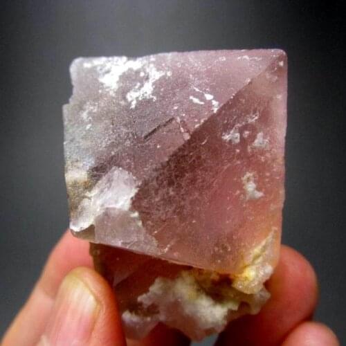 95g Pink Octahedral Fluorite w/ Quartz - crystals and stones healing Mineral specimen Home Decor feng shui decoration