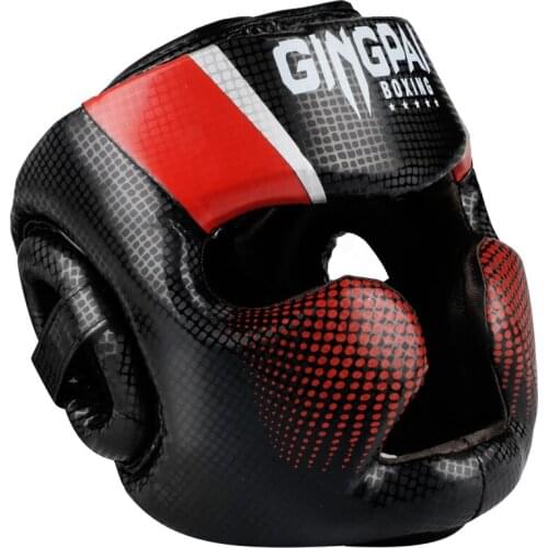 GINGPAI Kids Adult Women Mens Boxing Helmet Closed PU Leather MMA Muay Thai Sanda Helmet Karate Taekwondo Helmet Head Guard