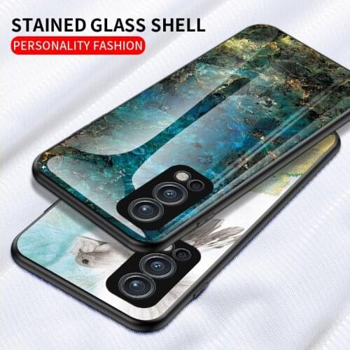 For Oneplus Nord 2 5G Case Marble Tempered Glass Phone Cover Soft Silicone Frame Hard Plastic Cover Shockproof