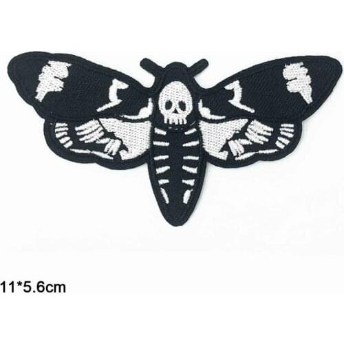 Animal Black White Butterfly Skull Dragonfly Iron On Clothes Patches For Clothing Stickers Garment Wholesale