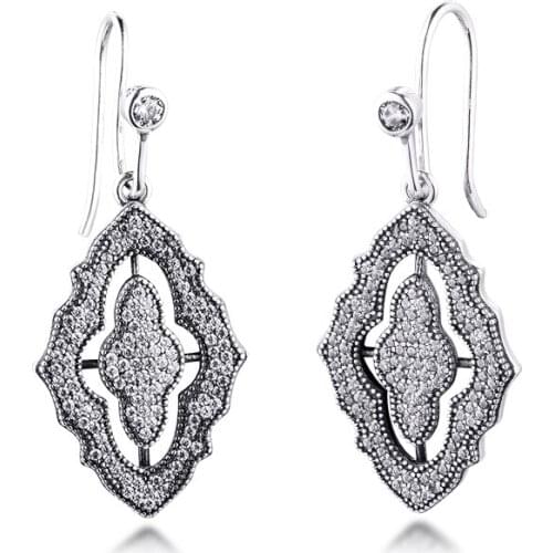 GPY Earrings for Women Sparkling Lace Drop Earring Pendientes Kolczyki Earings Aretes Brincos 925 sterling silver Jewelry