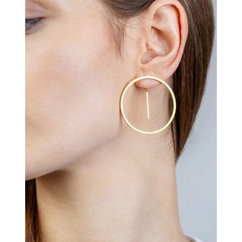 HebeDeer Lovers Round Earring Stud Earrings Women Rose Gold Color Cute Stainless Steel Trendy Jewelry Brincos Aretes De Mujer