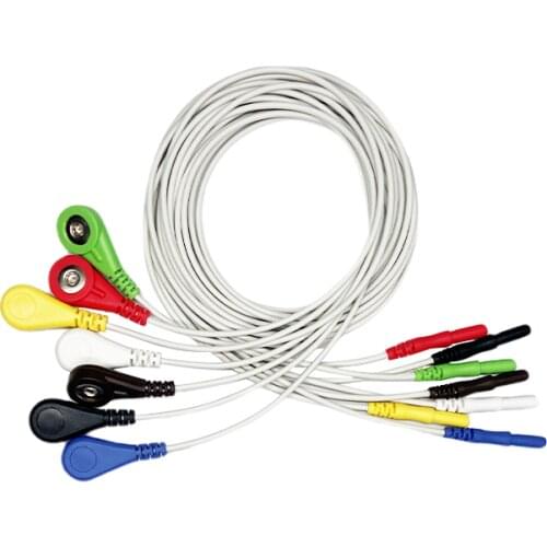 Holter Recorder ECG Patient Cable Din 1.5 7 Leads Snap 4.0 AHA Standard for Din1.5 Holter Recorder Medical Instruments