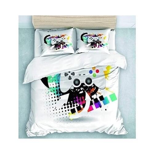 3D White Handle Game Machine Childrens Gift With Pillowcase Cartoon Adult Mens Bedding Set Custom Duvet Cover