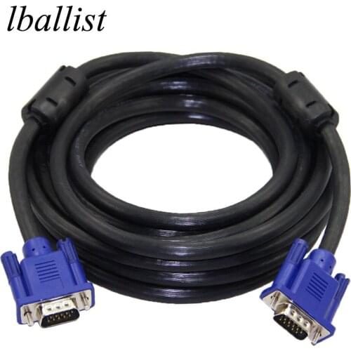Lballist VGA Cable Male to Male 3+6 HD 15PIN For LCD CRT PROJECTOR PC Laptop Monitor 1.5m 3m 5m 10m 15m
