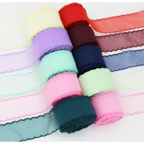 Organza Ribbon Silk Wavy 40mm Hair Bow Material Ornamental Gift Wrap Decoration Lace Ribbons