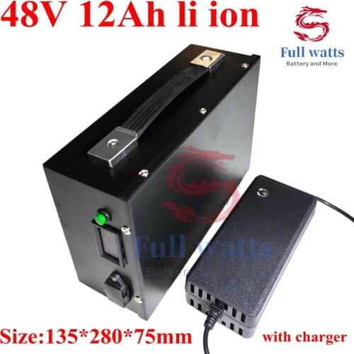48v 12ah lithium ion battery pack 18650 BMS 13S li ion battery for 750W 500W electric bike scooter + 2A charger