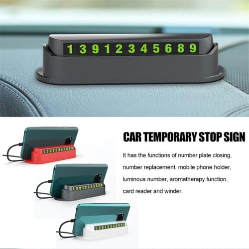 Multifunction Phone Bracket Detachable Luminous Number Mobile car temporary stop sign Car winder Car accessories