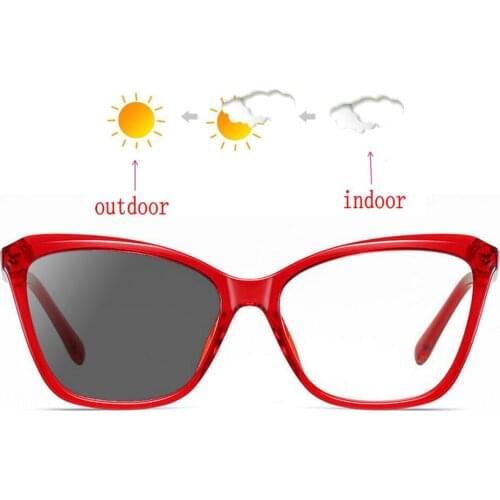 Retro Fashion Ultralight Women Men Red Reading Glasses Full Frame Optical Photochromic Clear Lens Presbyopic Eyeglasses 2020 NX