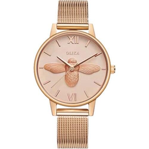 Fashion Lady Quartz Watch Women Rose Gold Stainless Watchband High Quality Casual Waterproof Wristwatch Gift