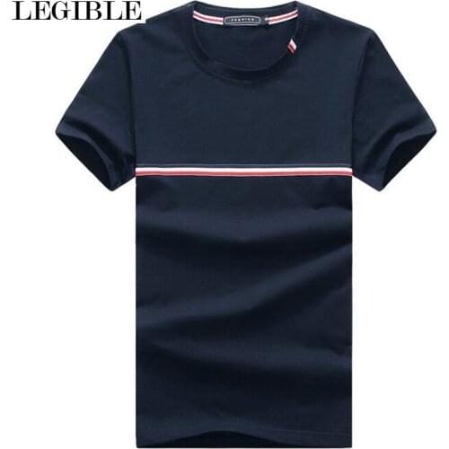 2019 Summer Mens T Shirt New Fashion O-Neck Short-Sleeved Slim Fit Color Stripe T-Shirt Mens Clothing Trend Casual Top Tees 5XL