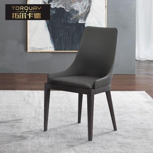 Nordic Solid Wood Dining Chair Back Chair Light Luxury Hotel Designer Chair Modern Ash Home Restaurant Leisure