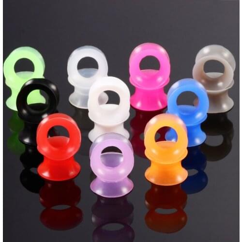 Wholesales 5Pairs/Lot Ear Plugs Tunnels Silicone Flesh Tunnels Ear Plugs Lot Ear Stretchers Plugs And Tunnels Silicon Set