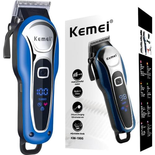 Original powerful motor rechargeable LCD display hair clipper adjustable hair trimmer electric beard trimmer for men machine