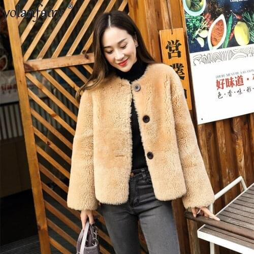 Natural Fur Coat Female 100% Wool Women Coat Winter Clothes Women Short Fur Jacket 2020 Casaco Feminino Inverno 1712 Pph1086