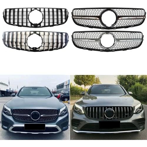 Front Bumper Racing Grill Billet Grille Cover For Mercedes-Benz W253 X253 GLC-Class 2015-2019 Diamond GT
