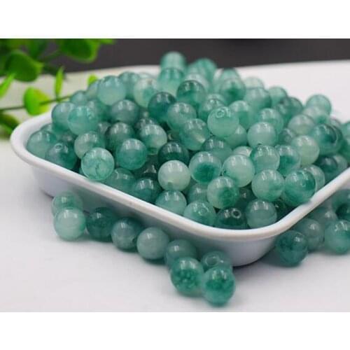 A-class floating flower beads DIY accessories quartzite jade floating blue flower jade beads bracelet necklace for men and women