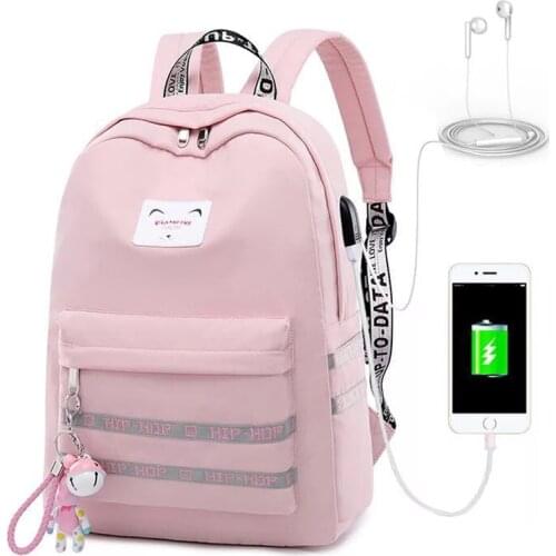 2020 New USB Backpack For Teenage Girls School Bag Laptop Backpacks Multi-pocket Women Travel Bag Large Daypack Mochila Feminina