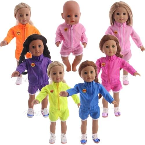 6 Colors Choose 2Pcs/Set Suit Fit 18 Inch American Doll&43 CM Baby Doll Clothes,GirlsToy,Our Generation,Christmas&Birthday Gift