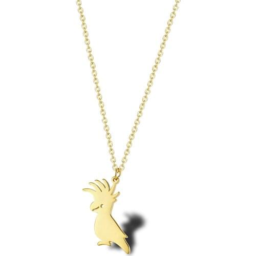 RIR Simple Style Golden Animal Clever Parrot Exquisite Necklace Creative Ladies Jewelry Accessories Necklace Gifts For Friends