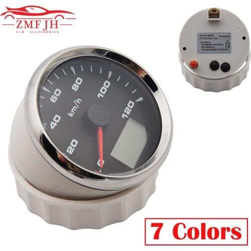 85mm LCD GPS Speedometer 120KM/H 200KM/H Universal Speed Odometer Gauge with 7 Colors Backlight For Auto Car Truck Marine Boat